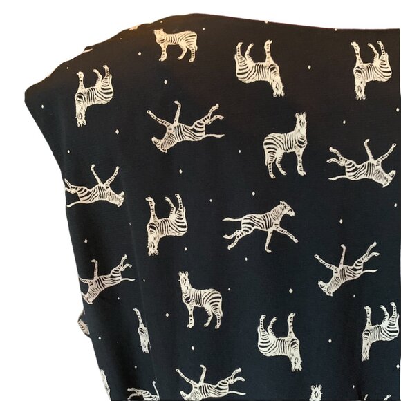 COKLUCH - Zebra sleeveless Dress - black and white - large - Picture 5 of 11